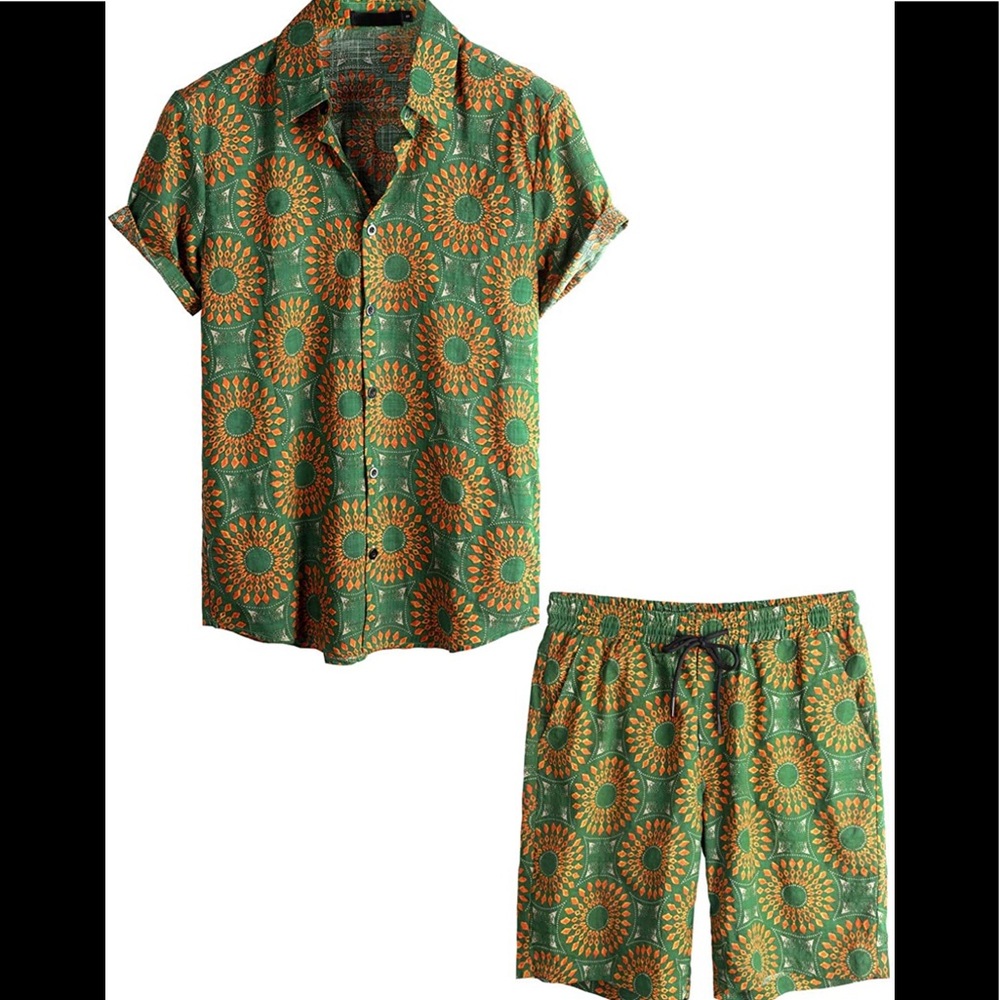 BRAND NEW MENS STYLISH TRENDY SUMMER SHORT SET NWT - Picture 1 of 8